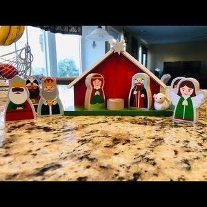 Cute wooden Nativity set